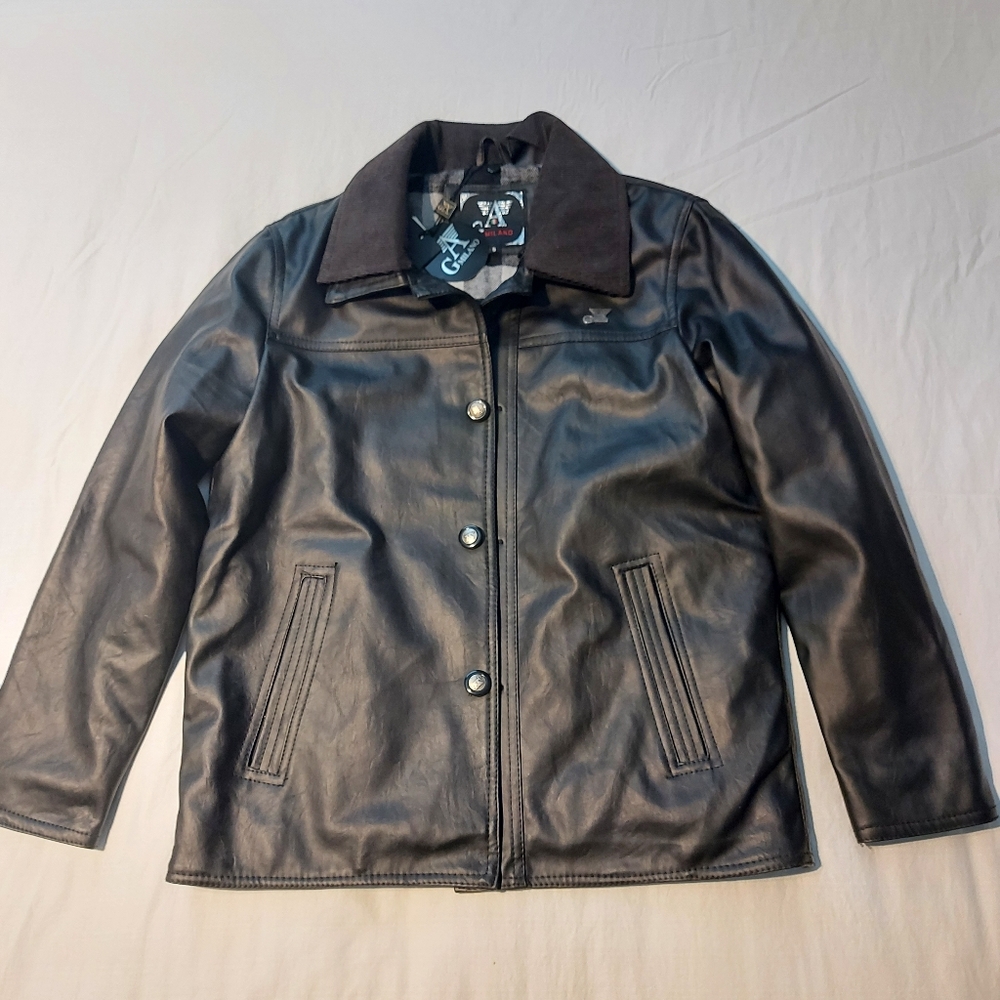 GA Milano Black Faux Leather Jacket